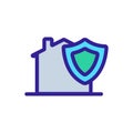 Protect the private home icon vector. Isolated contour symbol illustration