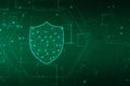 Protect and Security concept. Digital Shield on abstract technology background, Royalty Free Stock Photo