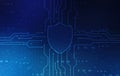 Protect and Security concept. Digital Shield on abstract technology background, Royalty Free Stock Photo
