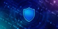 Protect and Security concept. Digital Shield on abstract technology background, Royalty Free Stock Photo