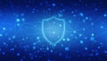 Protect and Security concept. Digital Shield on abstract technology background, Royalty Free Stock Photo