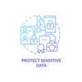 Protect sensitive data blue gradient concept icon