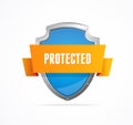 Protect shield on white background