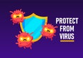 Protect from virus. Covid-19 virus or corona virus shield concept. Fight the sickness.