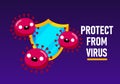 Protect from virus. Covid-19 virus or corona virus shield concept. Fight the sickness.