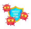 Protect from virus. Covid-19 virus or corona virus shield concept. Fight the sickness.