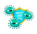 Protect from virus. Covid-19 virus or corona virus shield concept. Fight the sickness.