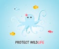 Protect Wildlife template card Royalty Free Stock Photo