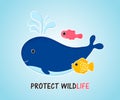 Protect Wildlife template card Royalty Free Stock Photo