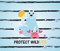 Protect Wildlife  template card Royalty Free Stock Photo