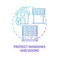 Protect windows and doors blue gradient concept icon Royalty Free Stock Photo