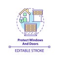 Protect windows and doors concept icon