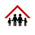 Protect Your Family, home roof icon