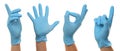 Protect your hands - wear rubber gloves. Photos in collage on white background, banner design