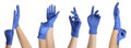 Protect your hands - wear rubber gloves. Photos in collage on white, banner design