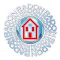 Protect your home from radon gas - concept illustration with a silhouette of a house inside a soap bubble Royalty Free Stock Photo