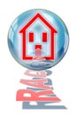 Protect your home from radon gas - concept illustration with a silhouette of a house inside a soap bubble Royalty Free Stock Photo