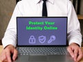 Protect Your Identity Online phrase on the page Royalty Free Stock Photo