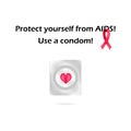 Protect yourself from AIDS. Use a condom. Infographics. World AIDS Day. Royalty Free Stock Photo