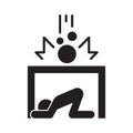 Protect yourself when earthquake symbol