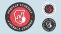 Protect yourself stamp vector illustration.