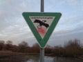 Sign in front of a nature reserve, Frankfurt, Germany Royalty Free Stock Photo