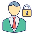 Protected avatar, protected user Vector Icon which can easily modify or edit Royalty Free Stock Photo