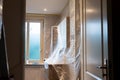Protected Bathroom for Home Renovation Royalty Free Stock Photo
