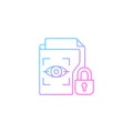 Protected biometric data gradient linear vector icon