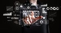 Protected with businessman Royalty Free Stock Photo
