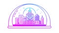 Protected City Dome, Future Urban Environment, vector design Generative AI Royalty Free Stock Photo