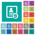 Protected contact square flat multi colored icons Royalty Free Stock Photo