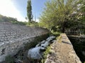 Protected cultural heritage Grabske mlinice or a complex of old mills below the source of the Grab River (Croatia) Royalty Free Stock Photo