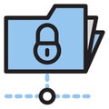 Protected data icon. File binder with lock sign