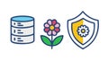 Protected Database with Floral Shield Vector, vector design Generative AI Royalty Free Stock Photo