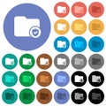 Protected directory round flat multi colored icons Royalty Free Stock Photo