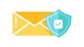 Protected Email Communication with Shield Icon, vector design Generative AI Royalty Free Stock Photo