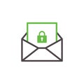 Protected email concept. Vector illustration decorative design Royalty Free Stock Photo