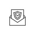 Protected email line icon Royalty Free Stock Photo