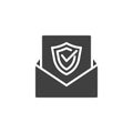 Protected email vector icon Royalty Free Stock Photo