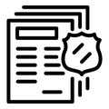 Protected files icon, outline style