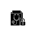 Protected health information black glyph icon