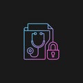 Protected health information gradient vector icon for dark theme