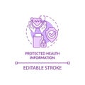 Protected health information purple concept icon