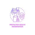 Protected health information purple gradient concept icon