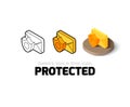 Protected icon in different style Royalty Free Stock Photo