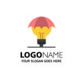 Protected Ideas, Copyright, Defense, Idea, Patent Business Logo Template. Flat Color