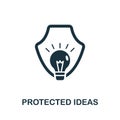 Protected Ideas icon. Simple illustration from digital law collection. Creative Protected Ideas icon for web design