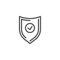 Protected security shield line icon