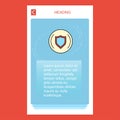 Protected sheild mobile vertical banner design design. Vector Royalty Free Stock Photo
